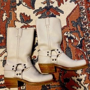 White Frye boots size 6